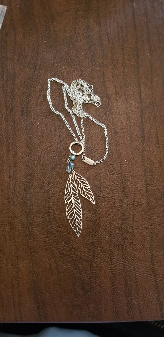 Pretty Sterling Silver Holly Yashi Leaf Necklace, 