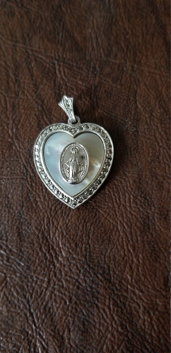 Vintage Sterling Silver, Mother of Pearl & Marcasi