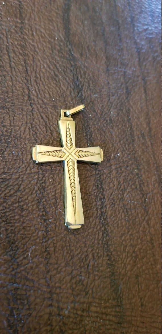 Antique French Savard Fix Gold Filled Cross Penda… - image 6