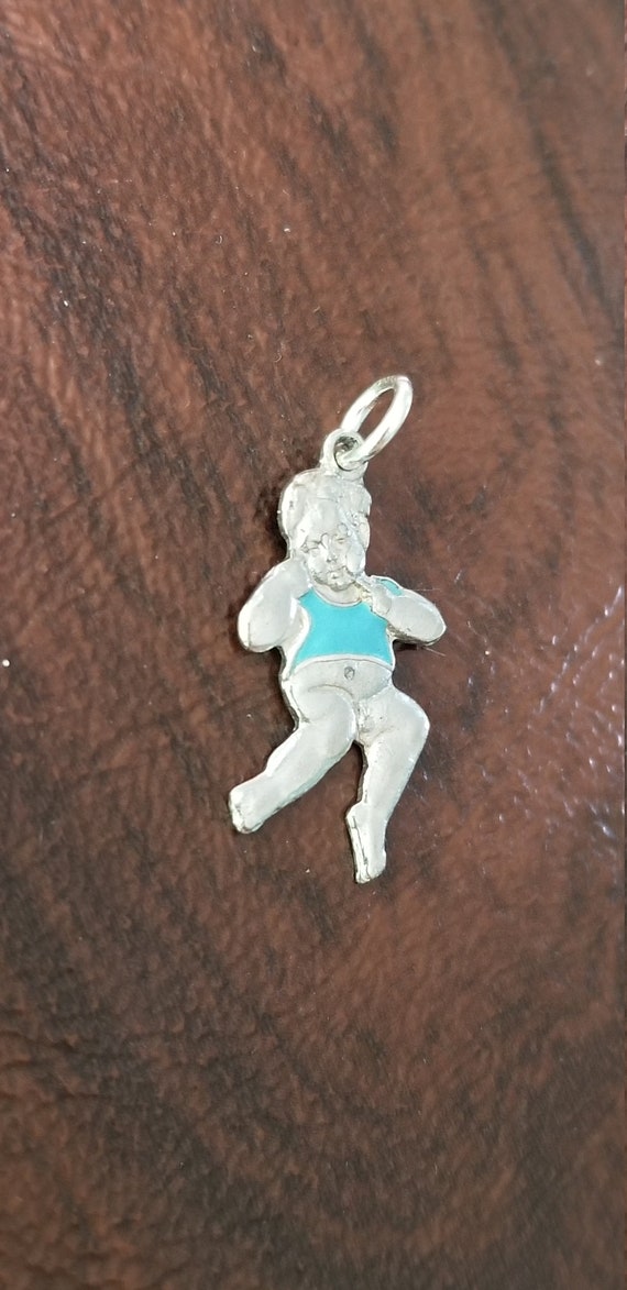 Rare Vintage Sterling Enameled Baby Boy Without D… - image 6