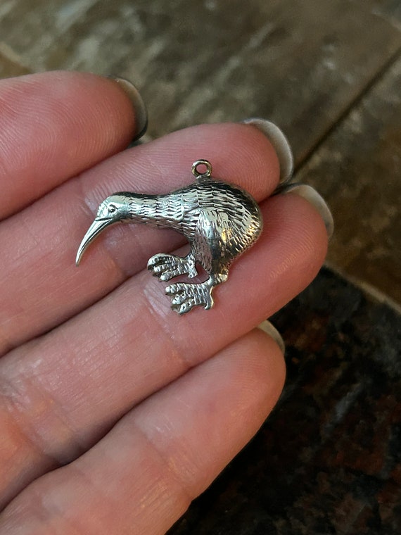 Silver kiwi bird charm for bracelet, New Zealand … - image 7