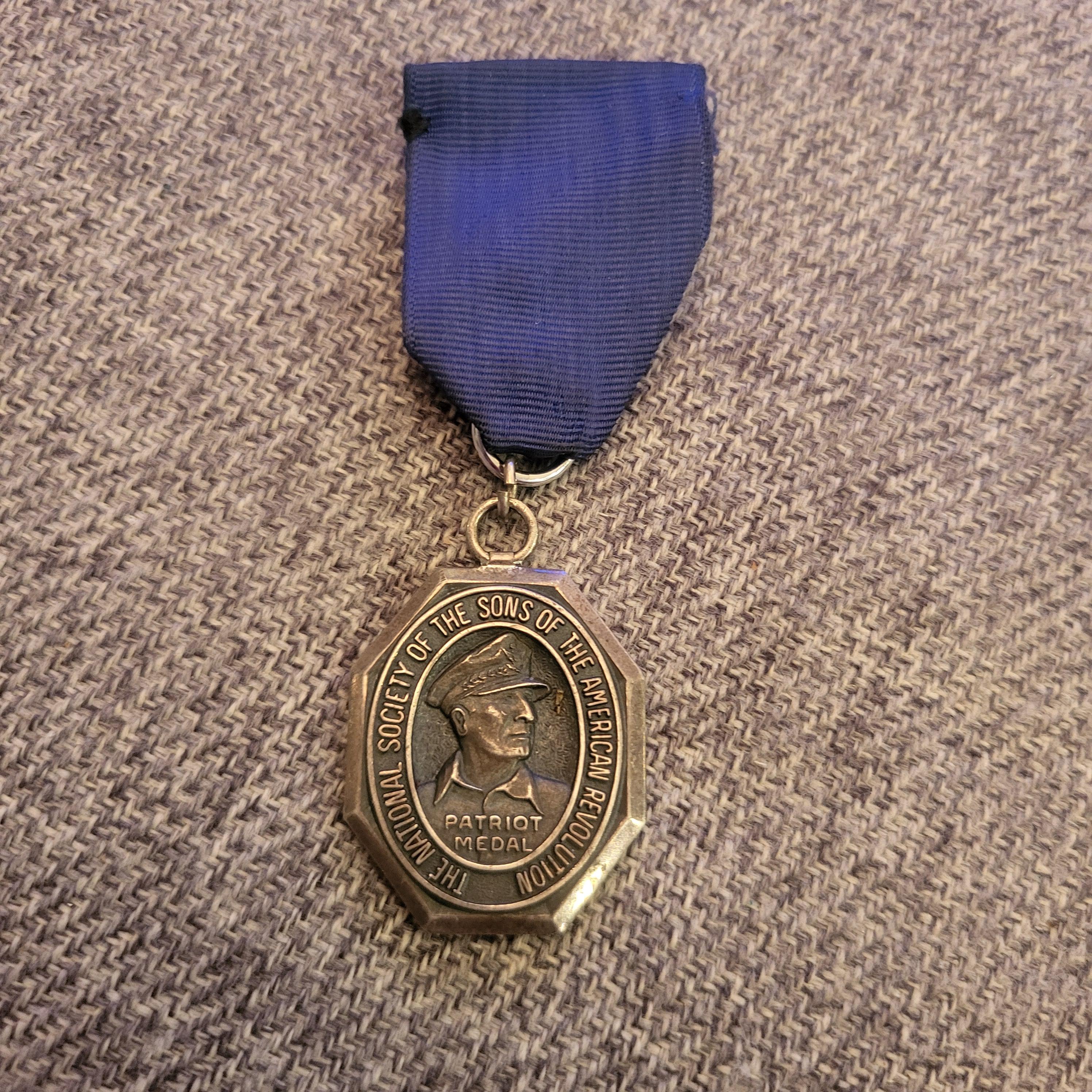 Vintage National Society of the Sons of the American Revolution Patriot Medal, Rare, Sterling Silver 1977 Medal Presented by State of Maine