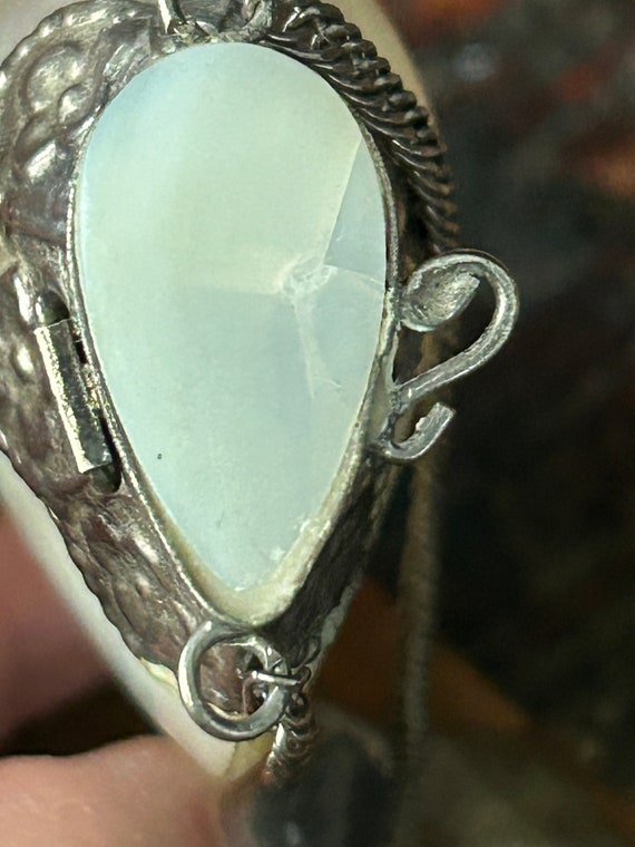 Victorian mother of pearl & silver? seashell perf… - image 8