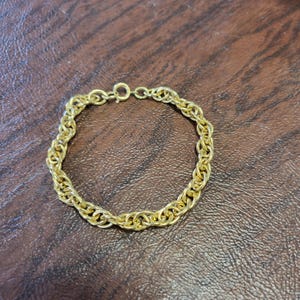 Vintage Gold-Filled Double Link Bracelet, &quot;1/20 12K&quot; Link Charm Bracelet, Nice Starter Bracelet, 7 Inch Link Bracelet