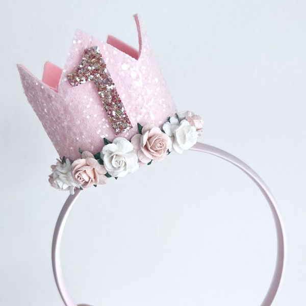 Crown on Alice band, birthday crown, party hat, 1st birthday gift ideas, crowns for girls, crowns in the UK, any age available