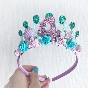 Mermaid birthday crown tiara, mermaid tiara Alice band headband, party props, girl gifts