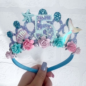 Mermaid birthday crown tiara, mermaid tiara Alice band headband, party props, girl gifts