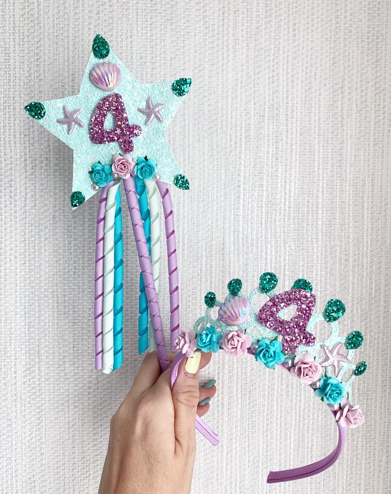 Mermaid Birthday Crown Tiara Mermaid Tiara Alice Band Etsy
