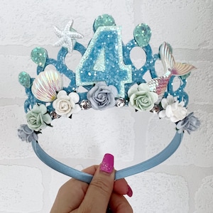 Mermaid birthday crown tiara, mermaid tiara Alice band headband, party props, girl gifts