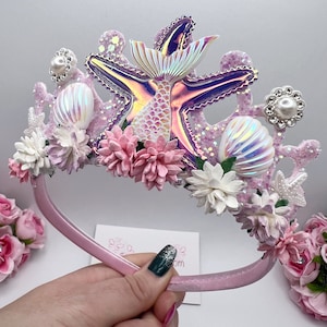 Handmade Mermaid Birthday Tiara: Pink & Lilac Crown