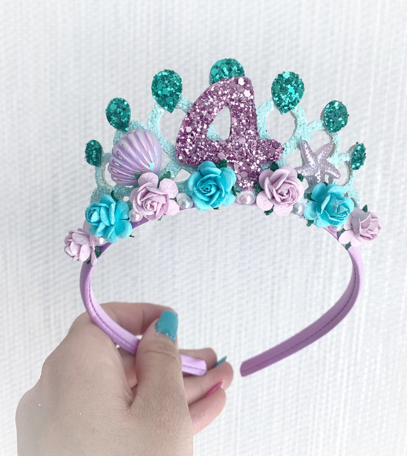 Mermaid Birthday Crown Tiara Mermaid Tiara Alice Band Etsy