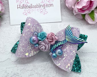 Mermaid hair bow, mermaid bow, mermaid hair accessories, gifts for girls, stocking fillers, mermaid party, mermaid hair