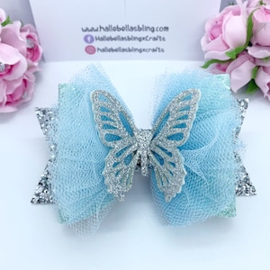 Stunning butterfly hair bow clip.  ballet bow, dance bows, tutu hair bow, browse our shop