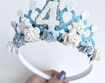 Birthday tiara crown, Snowflake ice queen crown tiara, snow queen tiara Alice band headband, party props, girl gifts