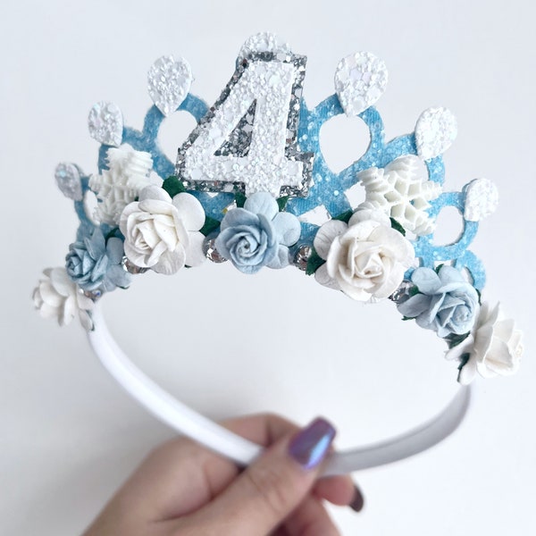 Birthday tiara crown, Snowflake ice queen crown tiara, snow queen tiara Alice band headband, party props, girl gifts
