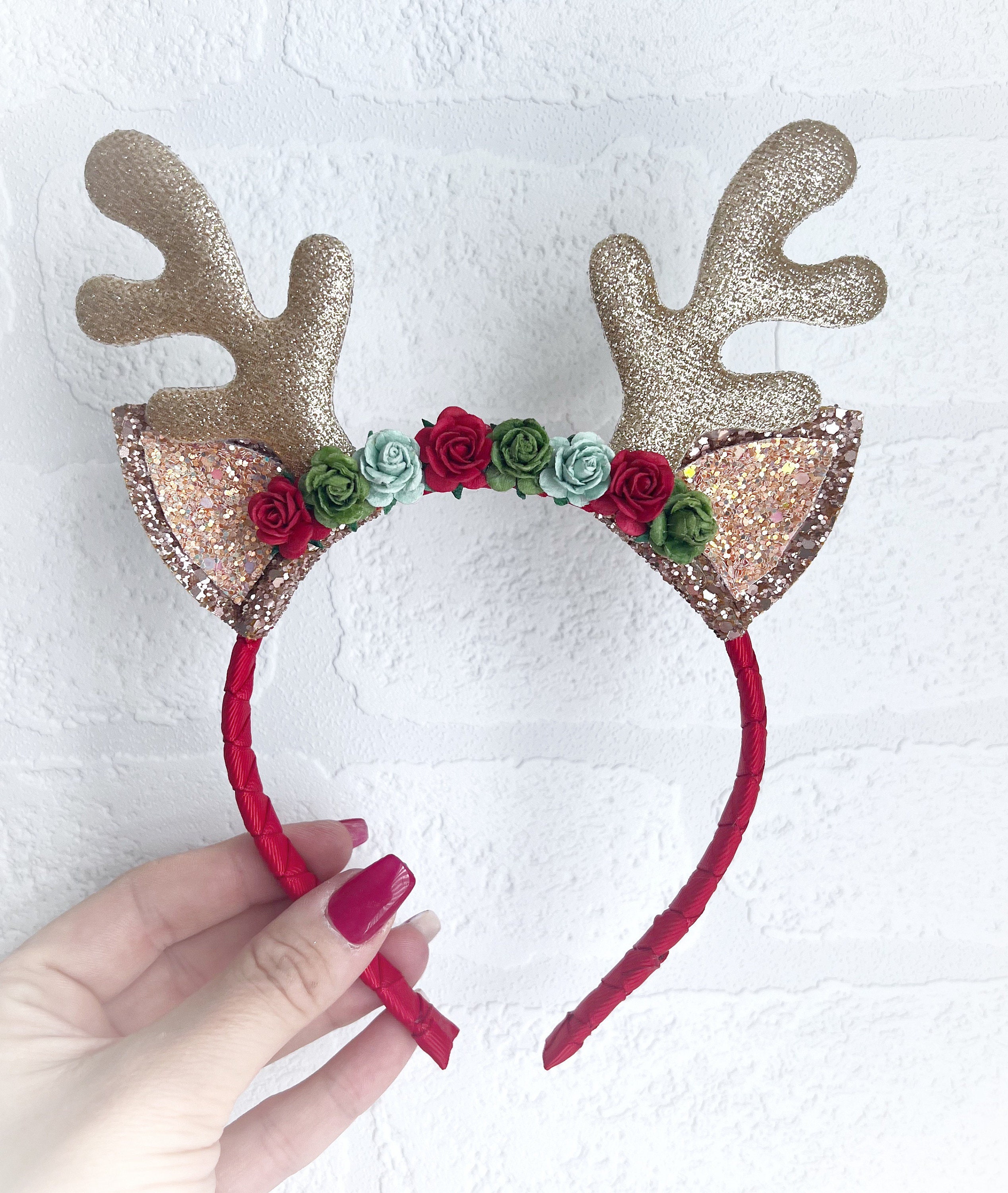 Diademas Con Lazo Rojo De Navidad Para Mujer Y Niña, Diademas Clásicas Elásticas Con Astas De Reno Y Papá Noel, Diademas Para Fita De Navidad, Recuerdo De Fita - AliExprs 15