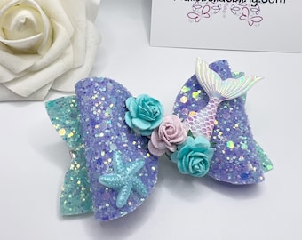 Mermaid hair bow, mermaid bow, mermaid hair accessories, gifts for girls, stocking fillers, mermaid party, mermaid hair