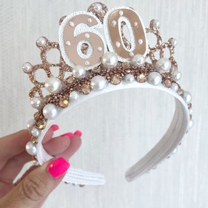 Birthday tiara, birthday crown,  30, 40, 50, 60 birthday tiara, glitter birthday tiara, gifts for 30th, birthday age tiara