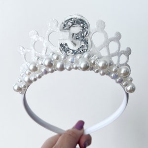 Pearl Birthday Tiara Crown: Girls Party Headband
