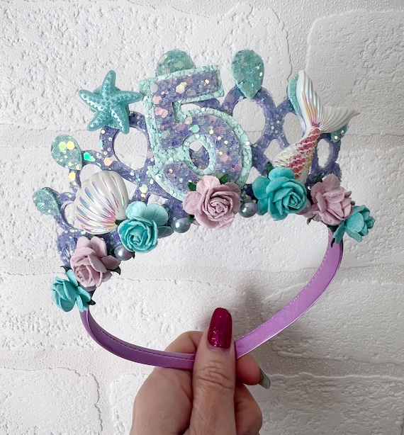 Mermaid Birthday Tiara: Lilac, Teal, Turquoise Headband