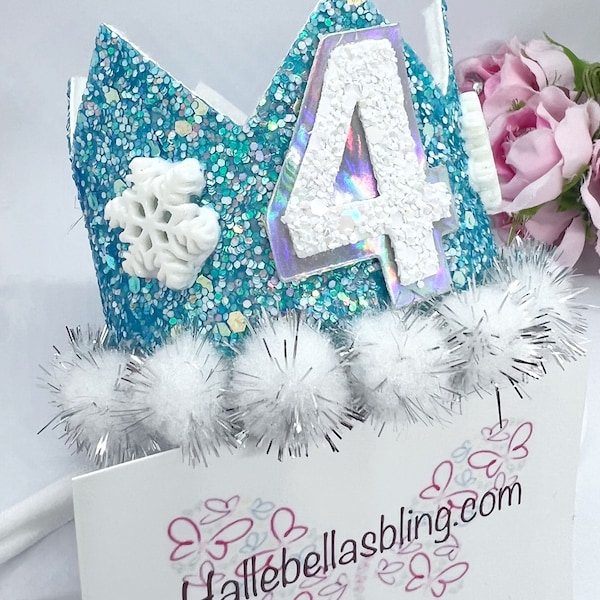 Ice princess queen glitter crown, snowflake princess crown, photo prop, cakesmash props