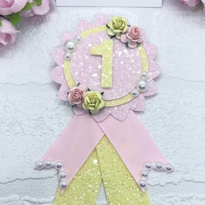 Pastel Birthday Rosette Badge: Girls Party Prop, Any Age