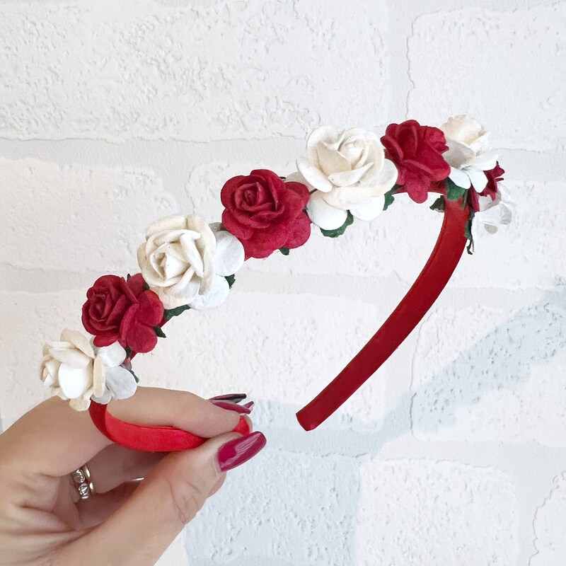 Red Rose Headband - Etsy