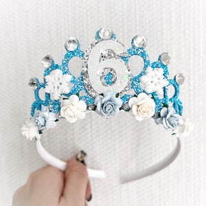 Snowflake birthday tiara crown, snow queen tiara Alice band headband, party props, girl gifts