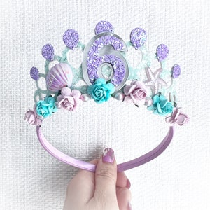 Mermaid Birthday Tiara: Teal & Lilac Party Crown