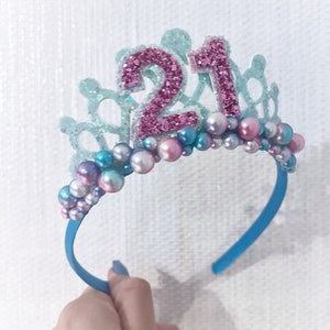21st Birthday Tiara Crown: Mermaid Party Headband