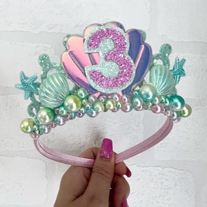 Mermaid birthday crown tiara, mermaid tiara Alice band headband, party props, girl gifts