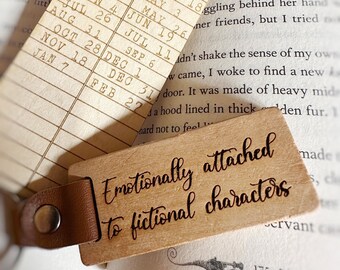 Custom Engraved Wood Bookmark Keychain Set, Reader Gift