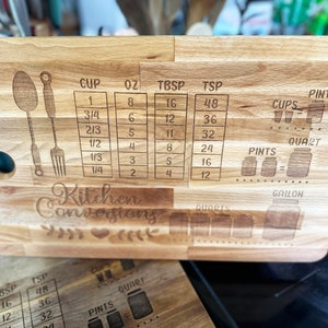 Custom Engraved Oak Cutting Board - Kitchen Conversions (18x11) image 4