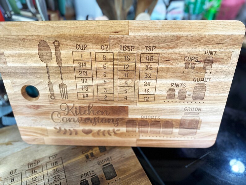 Custom Engraved Oak Cutting Board - Kitchen Conversions (18x11) image 4