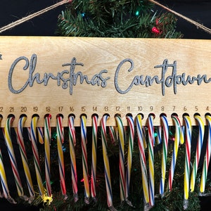 Christmas Countdown, Advent Calendar, Candy Cane Countdown, Christmas Home Decor, Holiday Decor, Countdown to Christmas - Add Name countdown