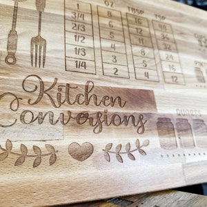 Custom Engraved Oak Cutting Board - Kitchen Conversions (18x11) image 3