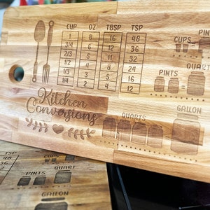 Custom Engraved Oak Cutting Board - Kitchen Conversions (18x11) image 1
