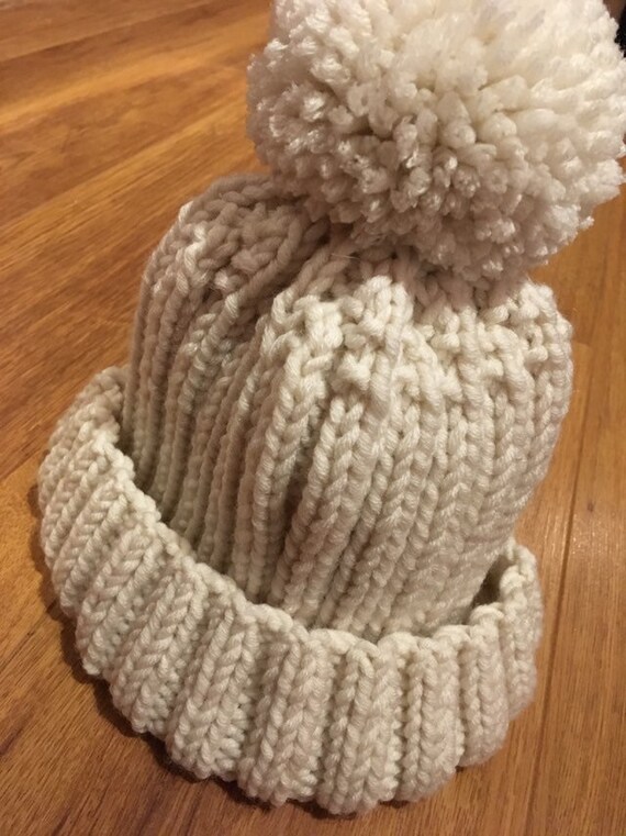 cream wooly hat