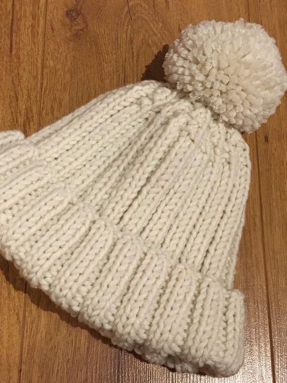 cream wooly hat