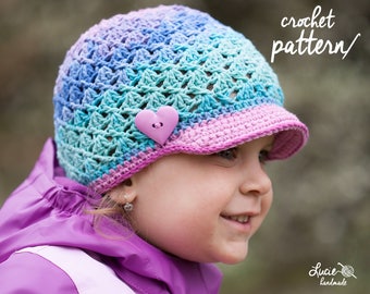 Crochet Hat PATTERN No.80 - Spring Hat Crochet Pattern, Spring hat, Autumn cap, Spring cap, UNI cap, Crochet brim