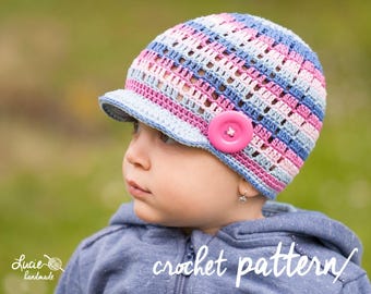 Crochet Hat PATTERN No.1 - Summer Hat Crochet Pattern, Spring hat, Summer cap, Spring cap, Stripd cap, UNI cap