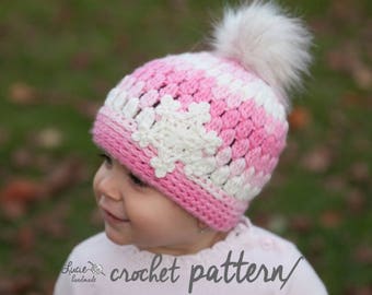 Crochet Hat PATTERN No.34 - Winter Hat Crochet Pattern, Crochet Snowflake pattern