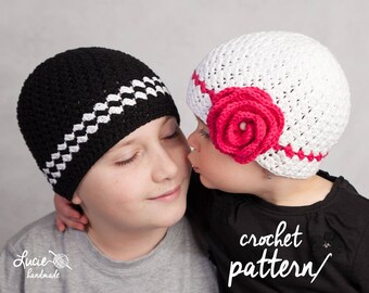 Crochet Hat PATTERN No.47 - Spring Hat Crochet Pattern, Autumn Hat, Crochet pattern hat, UNI hat pattern, Flower hat crochet, Rose crochet