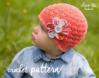 Crochet Hat PATTERN No.10 - Spring Hat Crochet Pattern, Autumn Hat, Flover hat, Crochet pattern hat