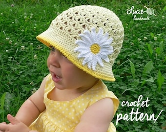 Crochet Hat PATTERN No.6 - Summer Hat Crochet Pattern, Spring hat, Summer cap, Spring cap, Crochet Marguerite, UNI cap