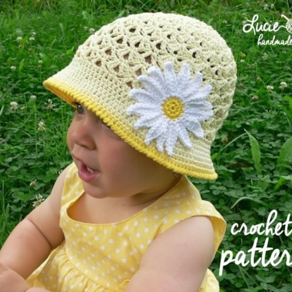 Crochet Hat PATTERN No.6 - Summer Hat Crochet Pattern, Spring hat, Summer cap, Spring cap, Crochet Marguerite, UNI cap