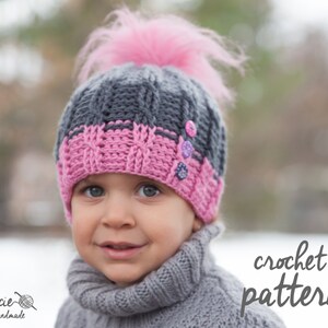 Patron de bonnet au crochet n°73 - Patron de bonnet d'hiver élastique uni tressé
