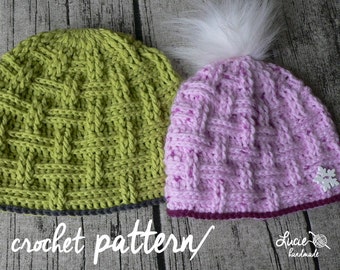 Crochet Hat PATTERN No.32 - Uni Interweaved Winter Hat Crochet Pattern