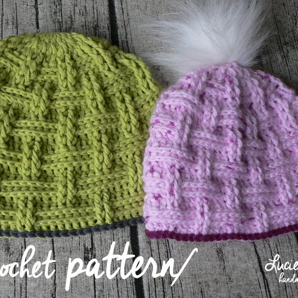 Crochet Hat PATTERN No.32 - Uni Interweaved Winter Hat Crochet Pattern