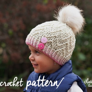 Crochet Hat PATTERN No.72 - Uni Wavy Lines Winter Hat Crochet Pattern